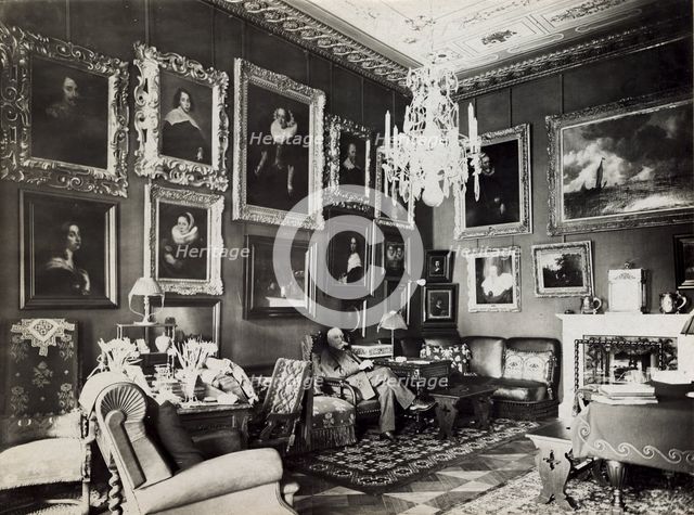 Paul Sinebrychoff (1859-1917) in his study, 1910s.