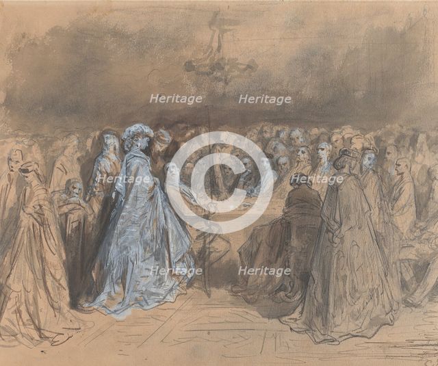 Pauline Viardot Gambling at Baden-Baden, 1862. Creator: Gustave Doré.
