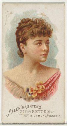 Pauline Hall, from World's Beauties, Series 1 (N26) for Allen & Ginter Cigarettes, 1888., 1888. Creator: Allen & Ginter