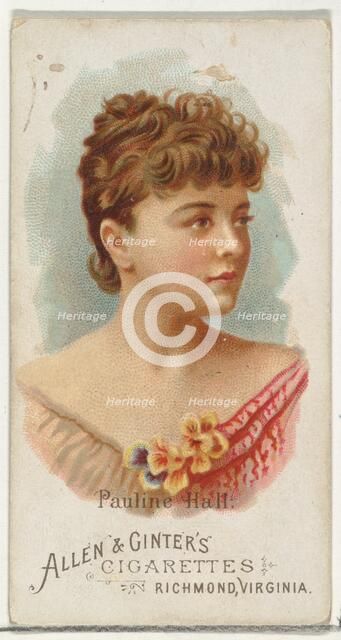 Pauline Hall, from World's Beauties, Series 1 (N26) for Allen & Ginter Cigarettes, 1888., 1888. Creator: Allen & Ginter.