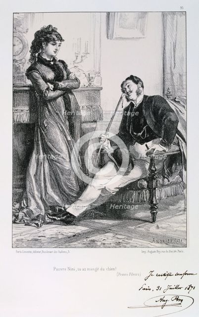 'Pauvre Nini, tu as mange du chien!', Siege of Paris, 1871.  Artist: Auguste Bry