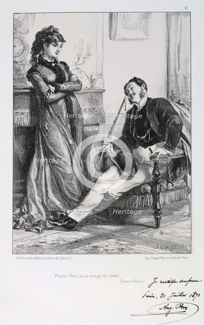 'Pauvre Nini, tu as mange du chien!', Siege of Paris, 1871.  Artist: Auguste Bry