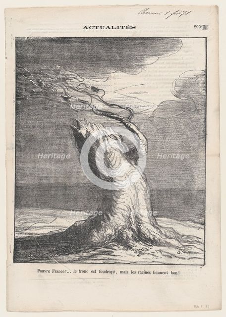 Pauvre France!, 1871 Creator: Honore Daumier.
