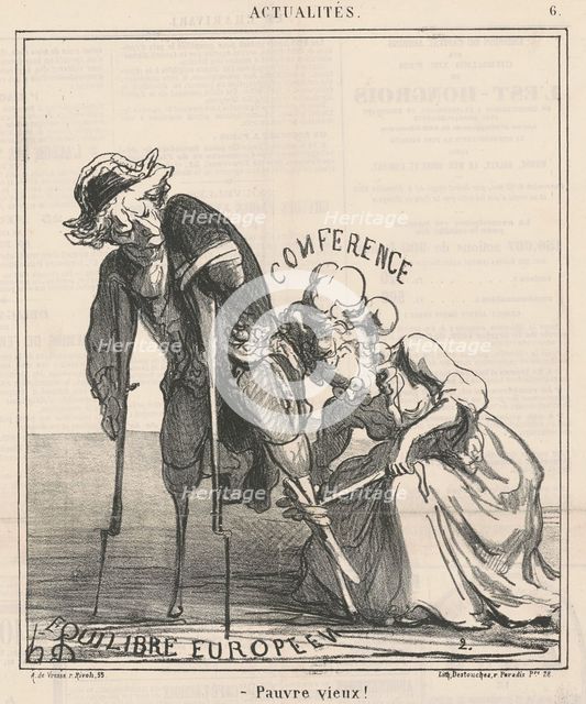 Pauvre vieux!, 19th century. Creator: Honore Daumier.