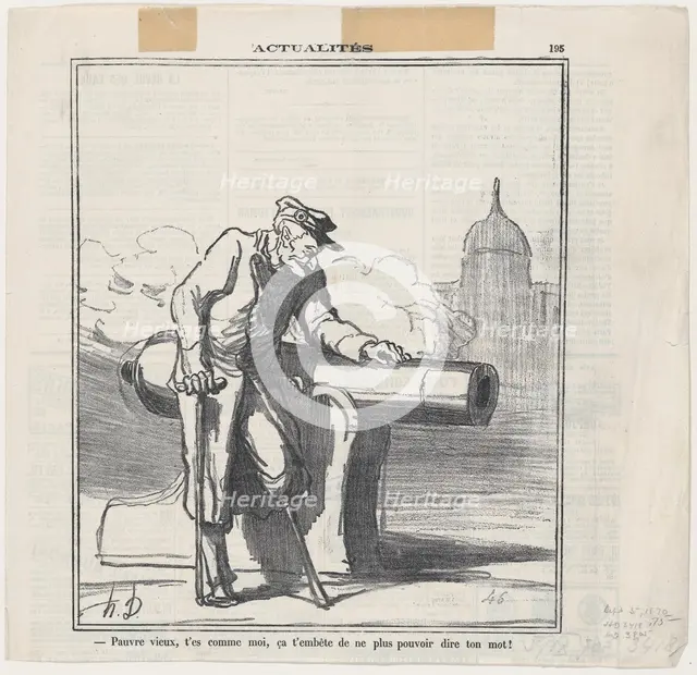 Pauvre vieux, t'es comme moi..., 1870. Creator: Honore Daumier.