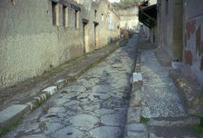 Paved street in the Roman town of Herculaneum, 1st century