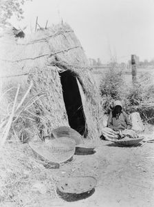 Paviotso house at Walker Lake, c1924. Creator: Edward Sheriff Curtis