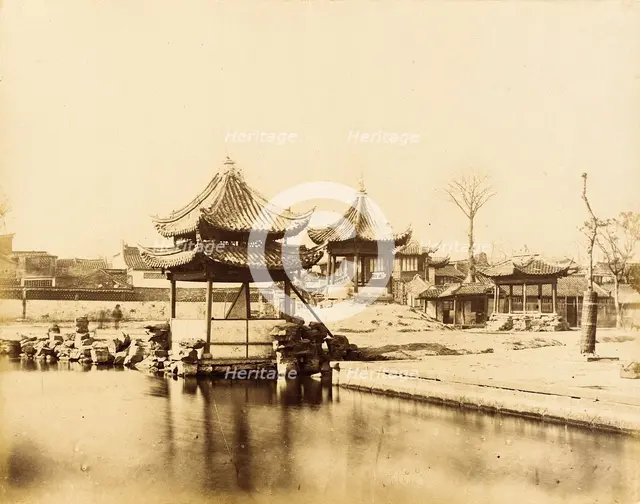 Pavilion and Commericial Building at Water's Edge, 1860. Creator: Felice Beato.