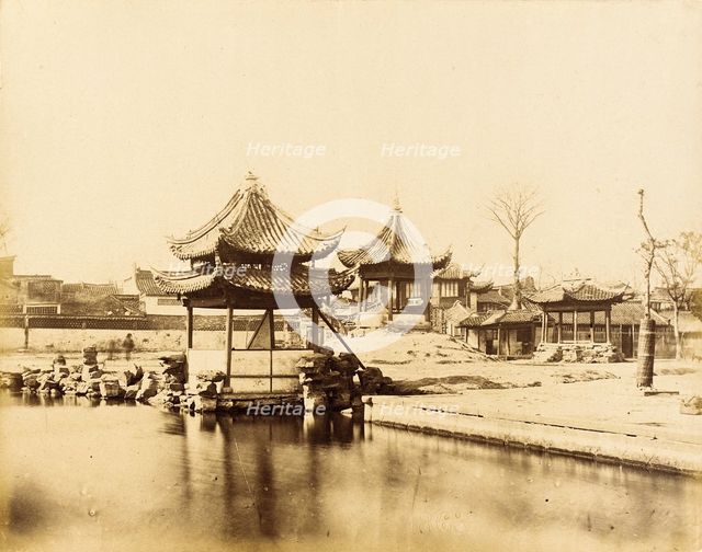 Pavilion and Commericial Building at Water's Edge, 1860. Creator: Felice Beato.