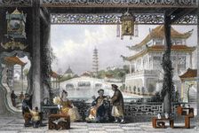 Pavilion and Gardens of a Mandarin near Peking China, 1843. Artist: Thomas Allom