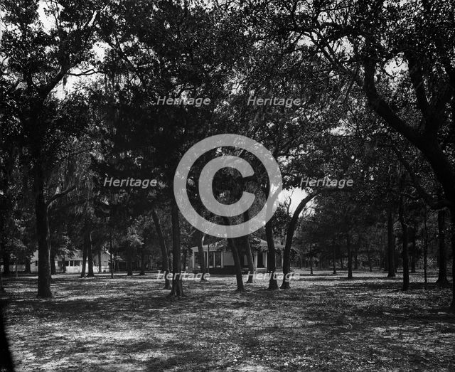 Pavilion behind trees, possibly Southern States, c1901. Creator: Unknown.