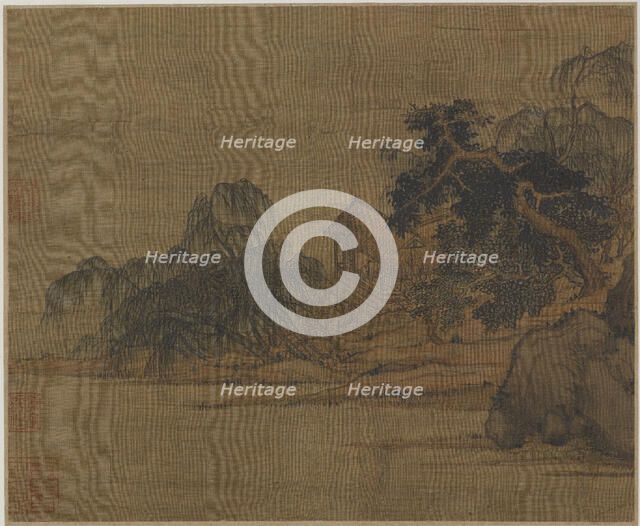 Pavilion on a wooded promontory, Possibly Ming dynasty, 1368-1644. Creator: Unknown.