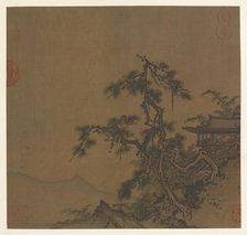 Pavilion on the Hillside, Ming dynasty, 15th century. Creator: Unknown