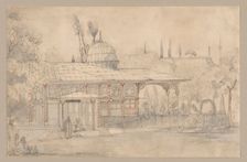 Pavilion Near a Mosque, 1800s. Creator: Félix Ziem (French, 1821-1911)