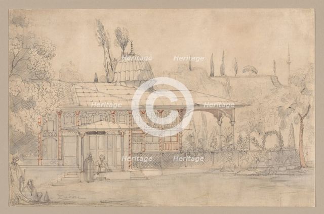 Pavilion Near a Mosque, 1800s. Creator: Félix Ziem (French, 1821-1911).
