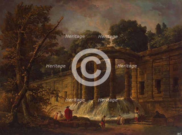 Pavilion with a Cascade, 1767. Creator: Hubert Robert.