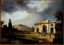 Pavillon de Bagatelle, current Bois de Boulogne, current 16th arrondissement, in 1826. Creator: Charles Remond