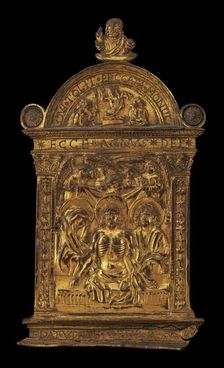 Pax with Christ as the Man of Sorrows with the Virgin, Saint John, and Angels, c. 1500. Creator: Unknown