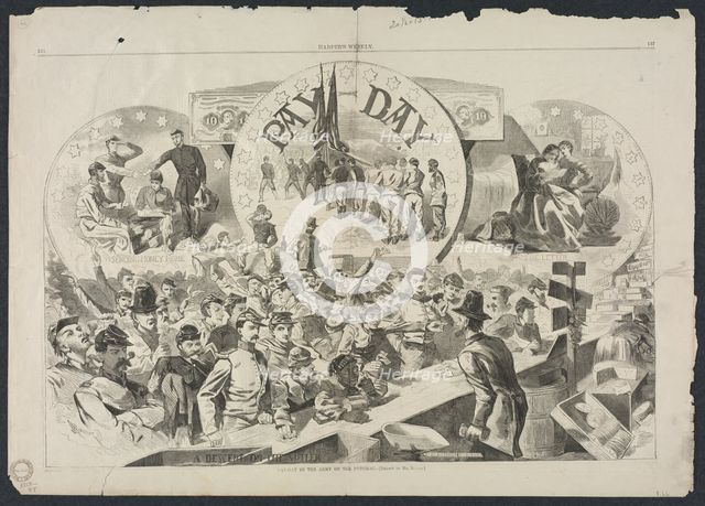 Pay Day in the Army of the Potomac, 1863. Creator: Winslow Homer (American, 1836-1910).