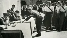 Pay-day Marks-off Life in the Royal Air Force at Regular Intervals 1941. Creator: Charles Brown