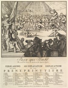 Paye qui Tombe: Die eerst valt betaelt de Speelman, die laest, de Kosten (The Fall of the ....n.d. Creator: Romeyn de Hooghe
