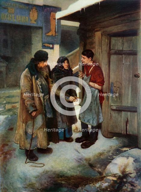 'Paying a Visit to their Son', 1894, (1965). Creator: Klavdi Vasilevich Lebedev.