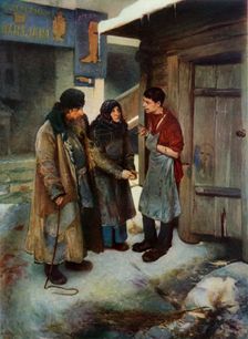 Paying a Visit to their Son 1894, (1965). Creator: Klavdi Vasilevich Lebedev
