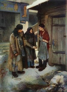 Paying a Visit to their Son 1894, (1965). Creator: Klavdi Vasilevich Lebedev