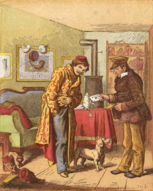 Paying for letter delivery, c1870 Artist: Oskar Pletsch