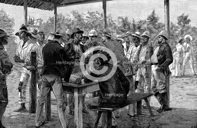 Paying West Indian labourers, 1888. Artist: Unknown