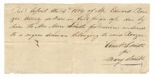 Payment receipt for the hire of a woman enslaved and owned by Edward Rouzee, April 14, 1804. Creator: Unknown