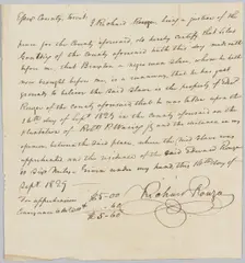 Payment receipt for apprehending Braxton, property of Edward Rouzee, September 16, 1829. Creator: Unknown