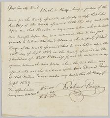 Payment receipt for apprehending Braxton, property of Edward Rouzee, September 16, 1829. Creator: Unknown