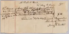 Payment receipt for room and board provided by Mary R. Carter, September 12, 1829. Creator: Unknown