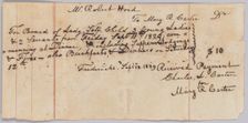 Payment receipt for room and board provided by Mary R. Carter, September 12, 1829. Creator: Unknown