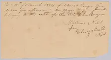 Payment receipt to Eliza Noel for "attendance on a negro woman named Janet", March 18, 1824. Creator: Unknown