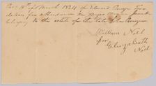 Payment receipt to Eliza Noel for "attendance on a negro woman named Janet", March 18, 1824. Creator: Unknown