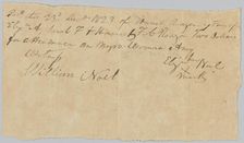 Payment receipt to Elizabeth Noel for "attendance on negro woman Amy", December 23, 1823. Creator: Unknown