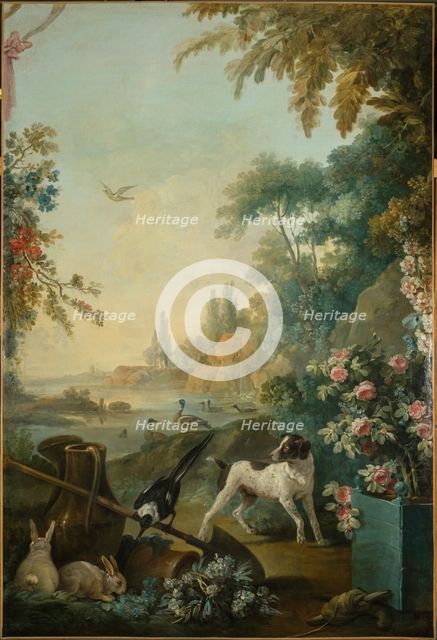 Paysage au chien, between 1765 and 1770. Creators: Jean Baptiste Marie Huet, Jean-Honore Fragonard.