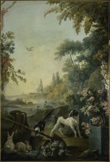 Paysage au chien, between 1765 and 1770. Creators: Jean Baptiste Marie Huet, Jean-Honore Fragonard