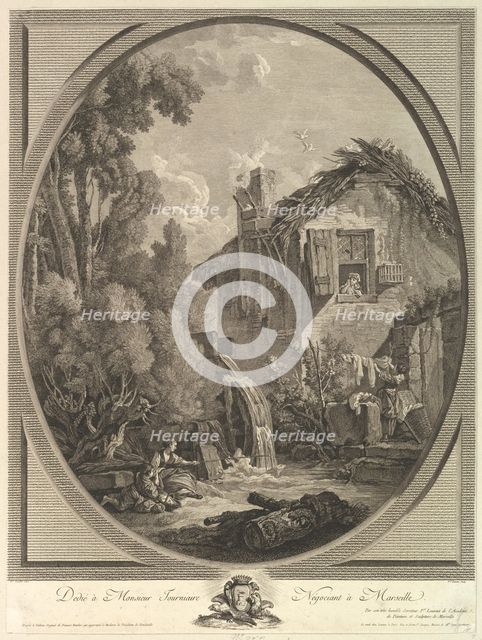 Paysage au Moulin (Windmill Landscape), 18th century. Creator: Pierre Francois Laurent.