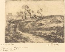 Paysage avec berger et moutons a Osny (Pontoise), 1883. Creator: Camille Pissarro