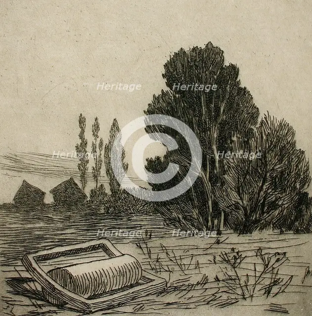 Paysage Brabançon, 1875. Creator: Félicien Rops.