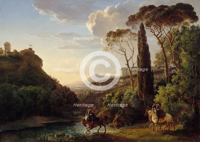 Paysage d'Italie avec trois chevaliers, 1806. Creator: Pierre-Athanase Chauvin.