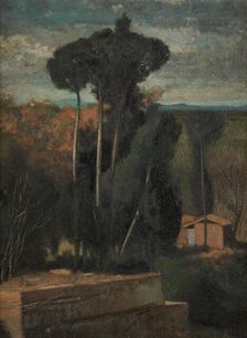 Paysage d'Italie. Pins parasols, c.1859 — 1860. Creator: Jean Jacques Henner