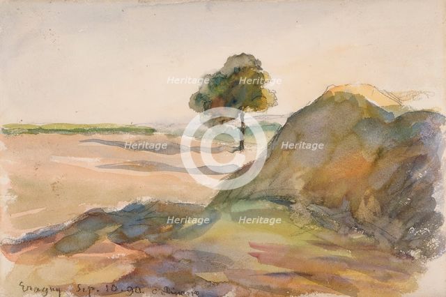 Paysage (Eragny), 1890. Creator: Camille Pissarro.