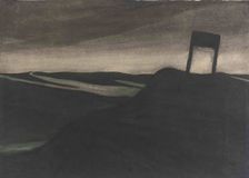 Paysage nocturne, poteau de signalisation, c1907. Creator: Spilliaert, Léon (1881-1946)