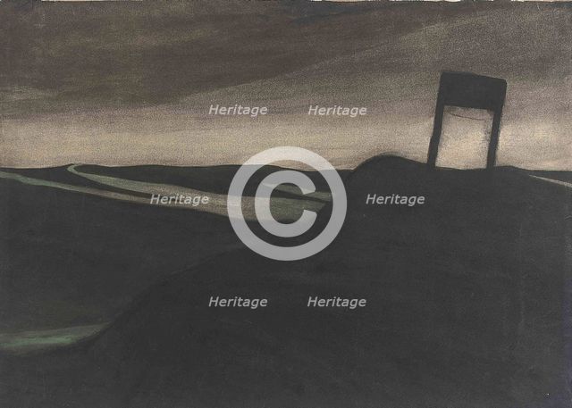 Paysage nocturne, poteau de signalisation, c1907. Creator: Spilliaert, Léon (1881-1946).