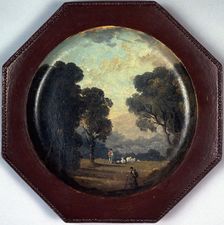 Paysage peint sur une assiette, c1794. Creator: Hubert Robert
