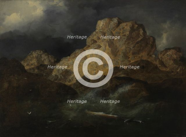 Paysage romantique, L'épave, between 1825 and 1840. Creator: Eugene Isabey.